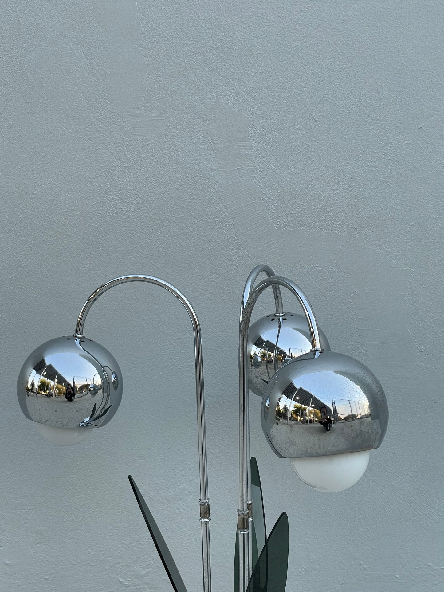 1960s Chrome Waterfall Table Lamp Attributed to Robert Sonneman