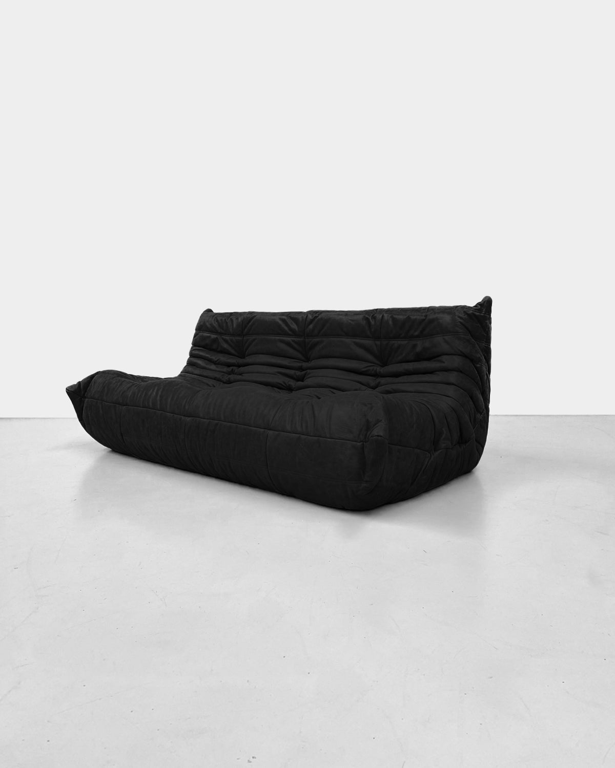 Togo Sofa in Black Leather by Michel Ducaroy for Ligne Roset