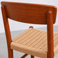 Set of 4 MCM Danish Teak Dining Chairs w/ Woven Seat