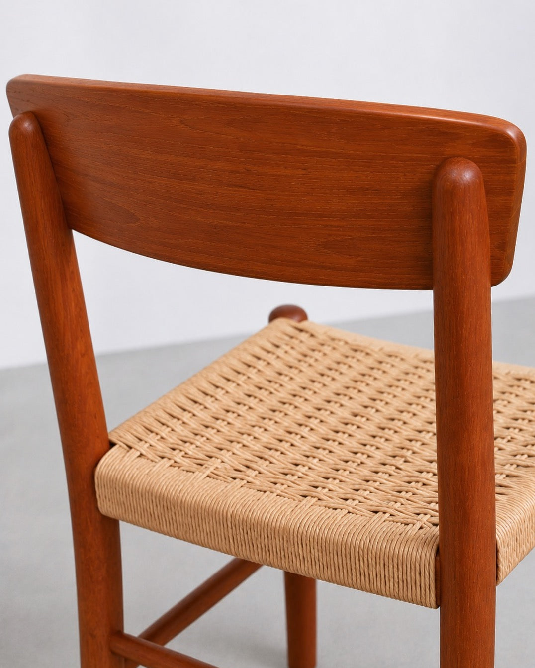 Set of 4 MCM Danish Teak Dining Chairs w/ Woven Seat