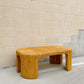 1970s Vintage Split Bamboo Coffee Table with Waterfall Edge