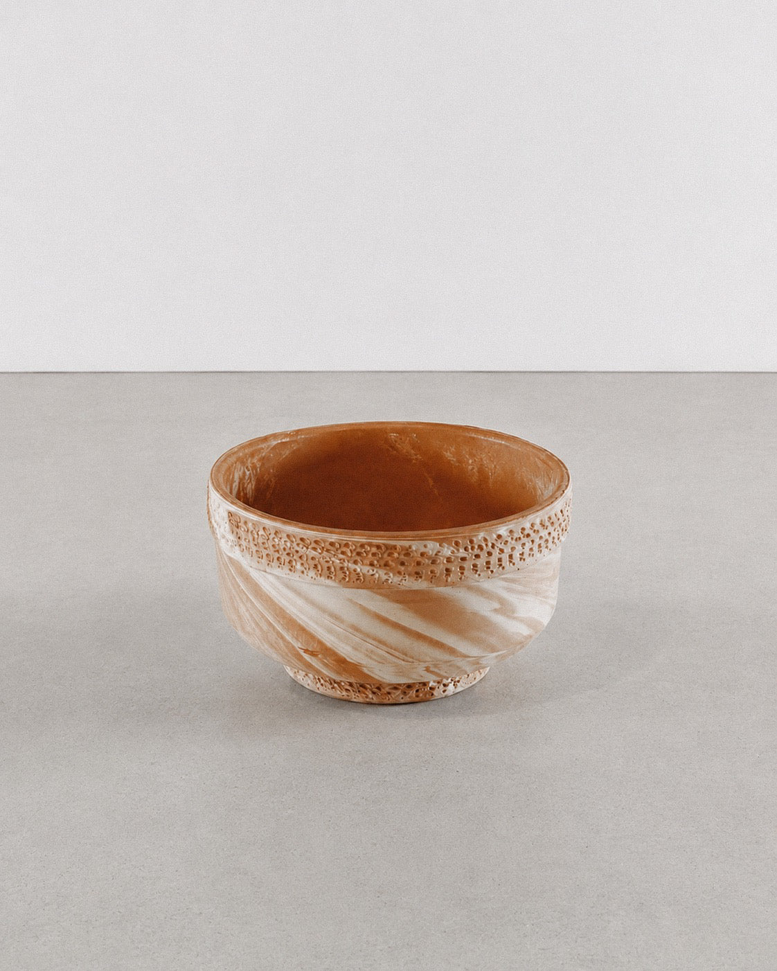 Marbled Terracotta Pot or Catchall; Handmade