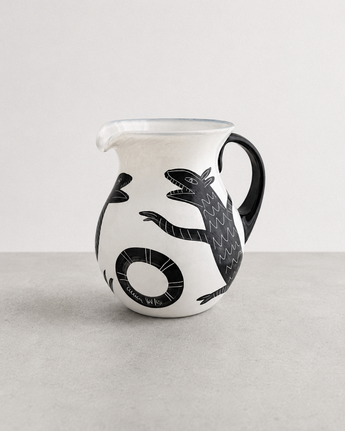 1987 Kosta Boda Caramba Collection Jug by Ulrica Hydman-Vallien; Signed