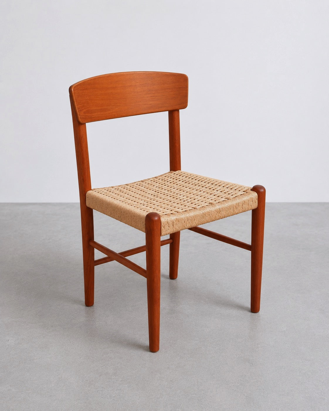 Set of 4 MCM Danish Teak Dining Chairs w/ Woven Seat