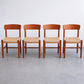 Set of 4 MCM Danish Teak Dining Chairs w/ Woven Seat