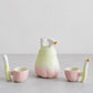 1981 Lynne Turner Slip-Cast Porcelain Flask with Cups, Signed & Dated
