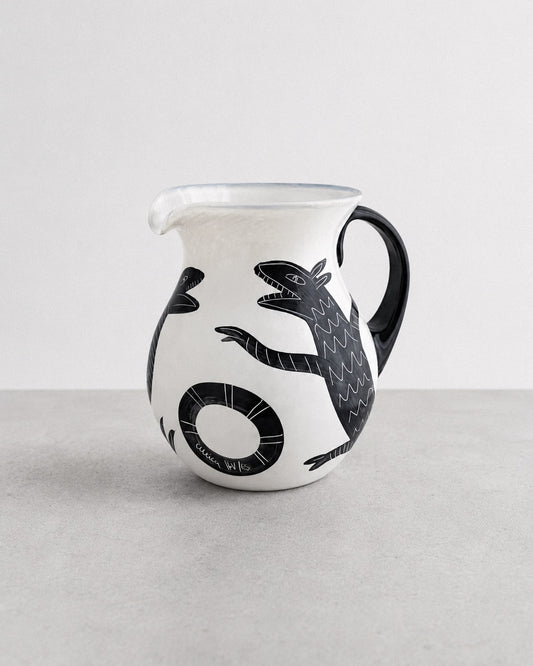 1987 Kosta Boda Caramba Collection Jug by Ulrica Hydman-Vallien; Signed