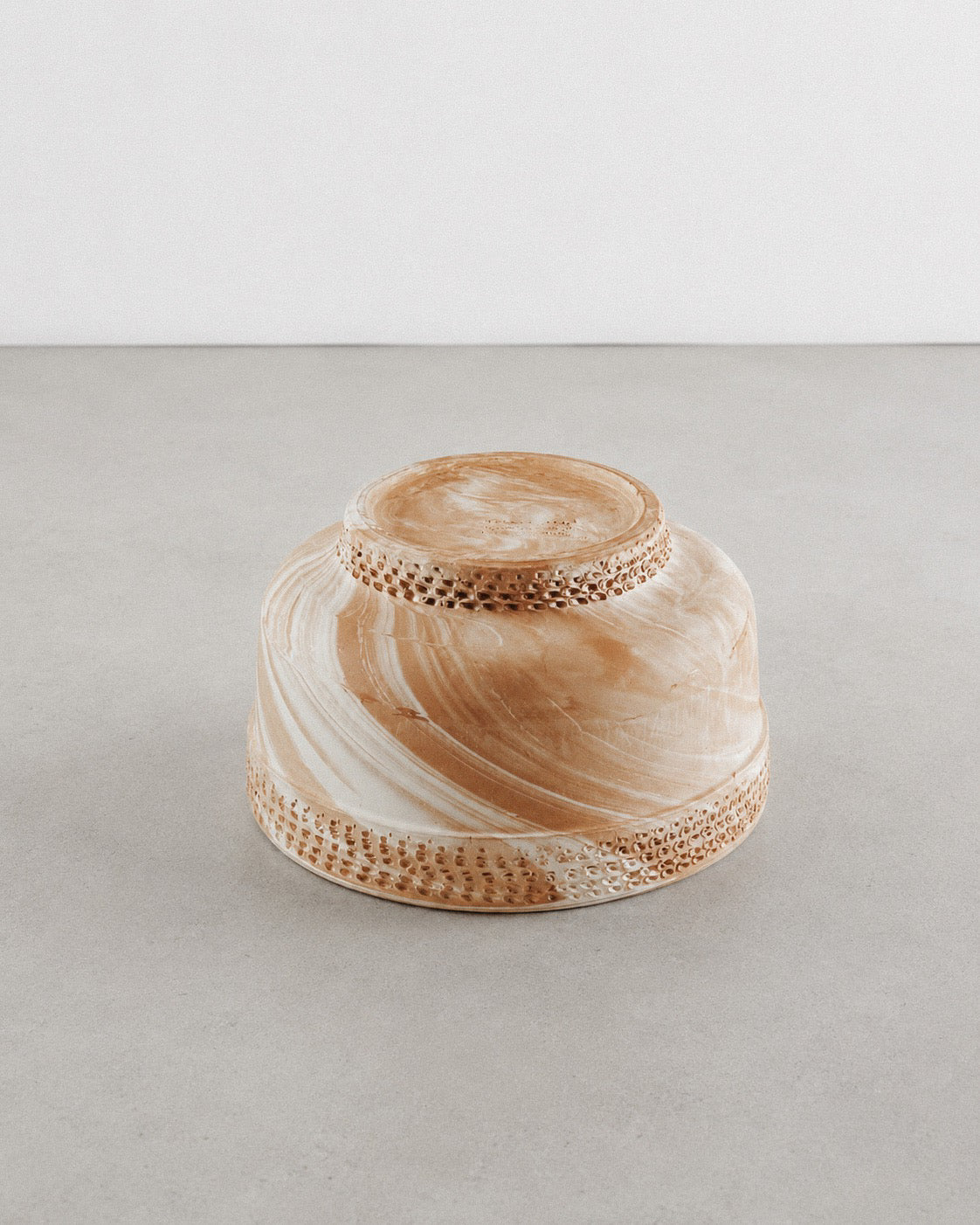 Marbled Terracotta Pot or Catchall; Handmade