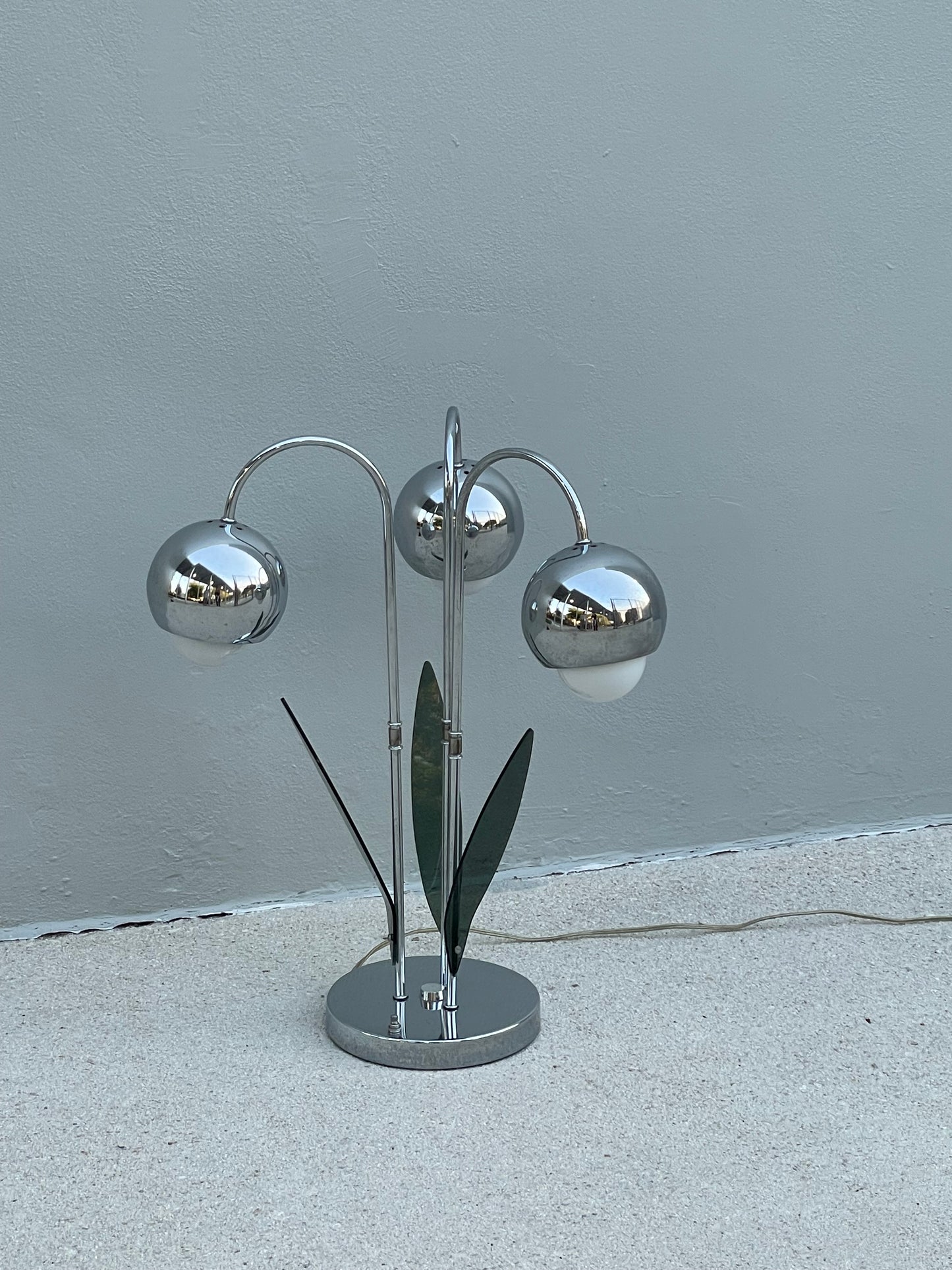 1960s Chrome Waterfall Table Lamp Attributed to Robert Sonneman