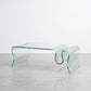 1980s Undulating Glass Coffee Table w/ Frosted Accents