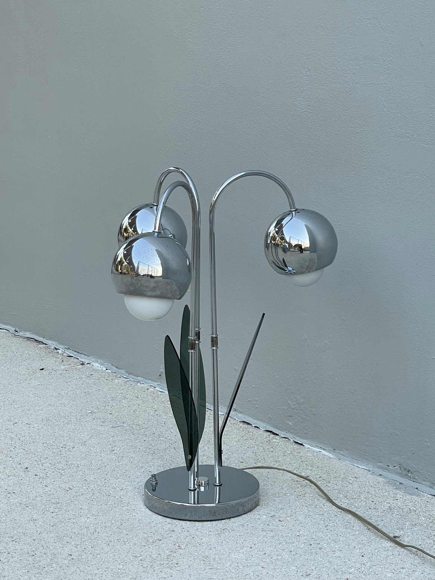 1960s Chrome Waterfall Table Lamp Attributed to Robert Sonneman