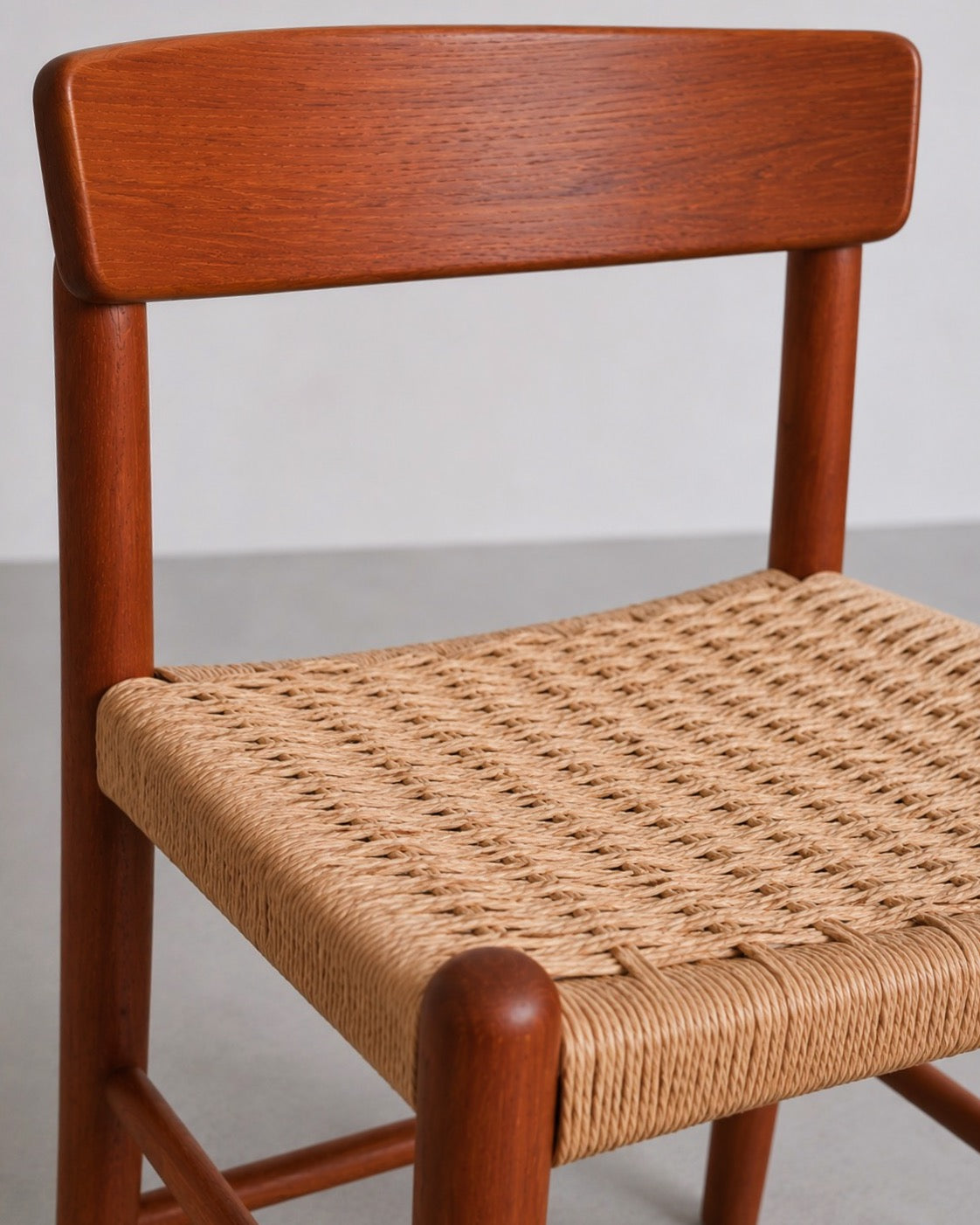 Set of 4 MCM Danish Teak Dining Chairs w/ Woven Seat