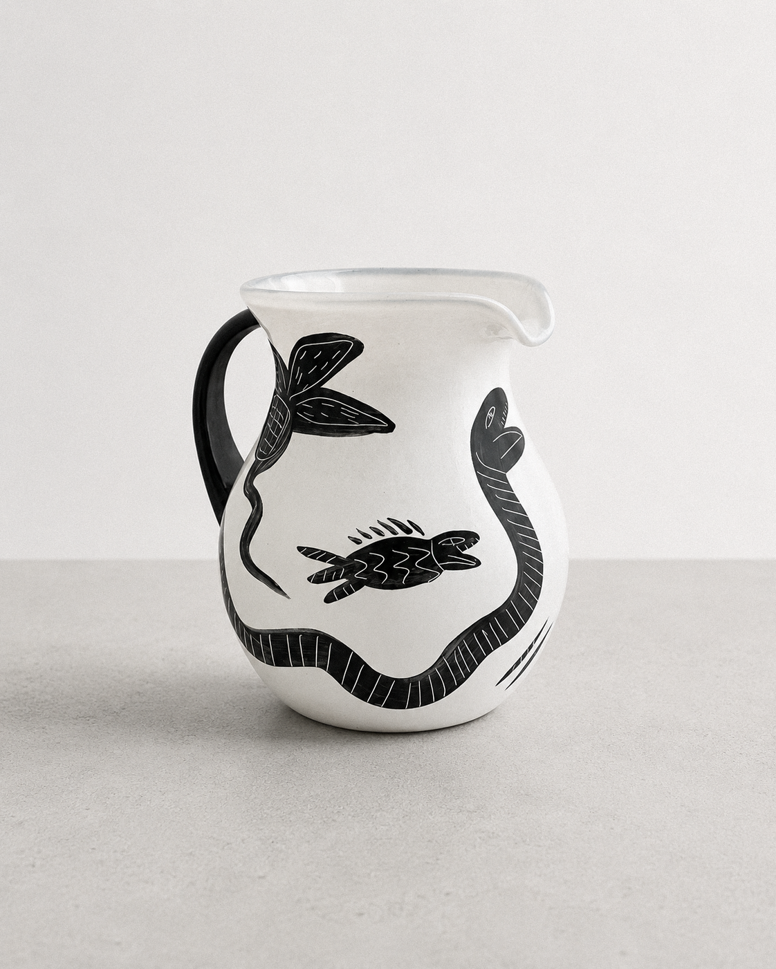 1987 Kosta Boda Caramba Collection Jug by Ulrica Hydman-Vallien; Signed