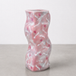 1980s Wavy Ceramic Vase by Ingrid, Signed