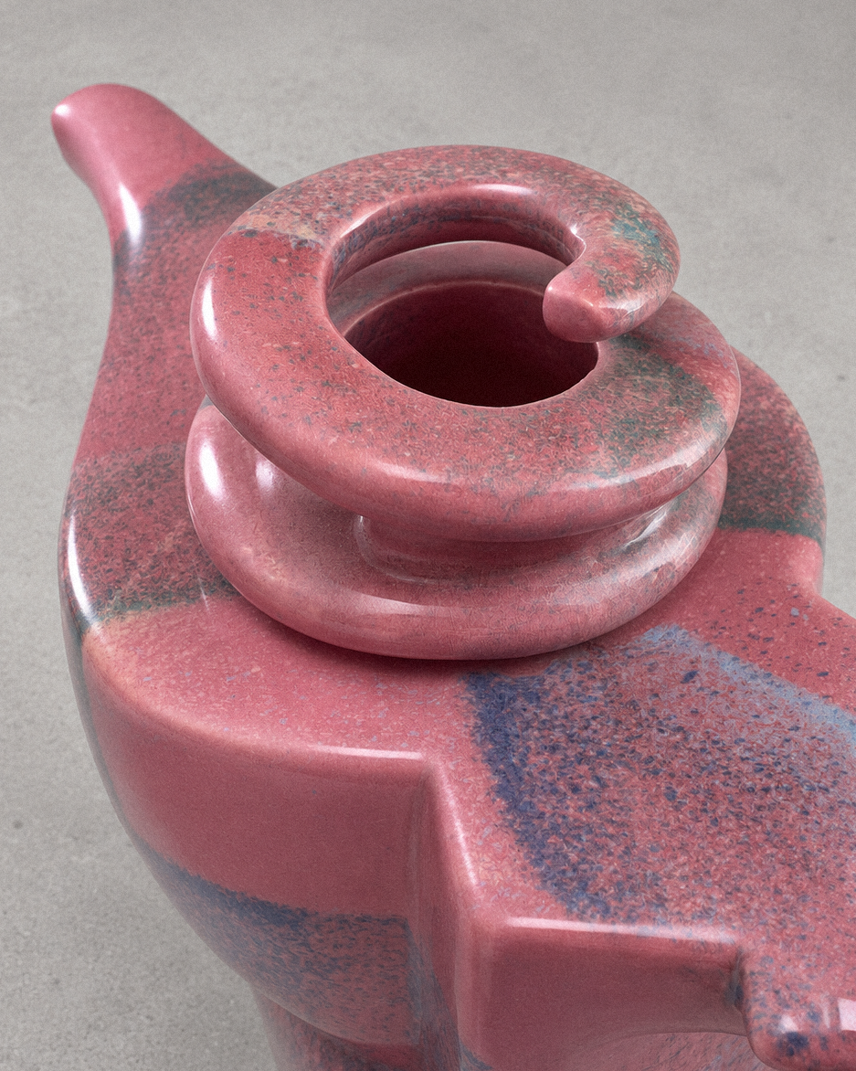 1980s Charles Nalle Ceramic Teapot, Signed