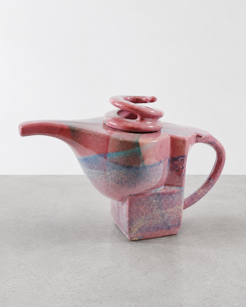 1980s Charles Nalle Ceramic Teapot, Signed
