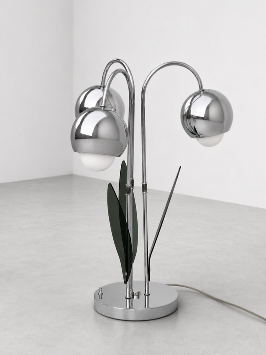 1960s Chrome Waterfall Table Lamp Attributed to Robert Sonneman