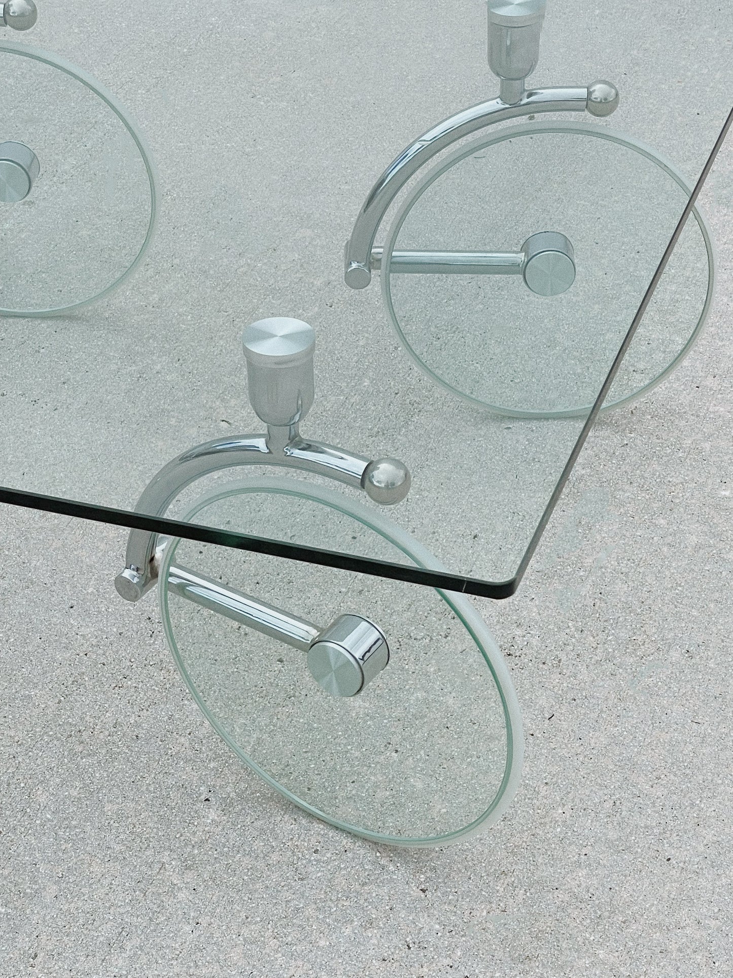 1980s Post Modern Glass Coffee Table after Gae Aulenti for Fontana Arte