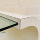 1980s Marble Laminate & Glass Cantilever Side Table