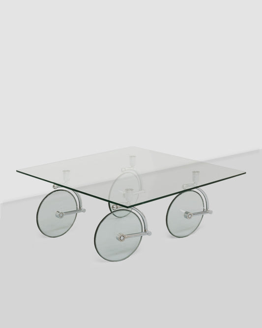 1980s Post Modern Glass Coffee Table after Gae Aulenti for Fontana Arte