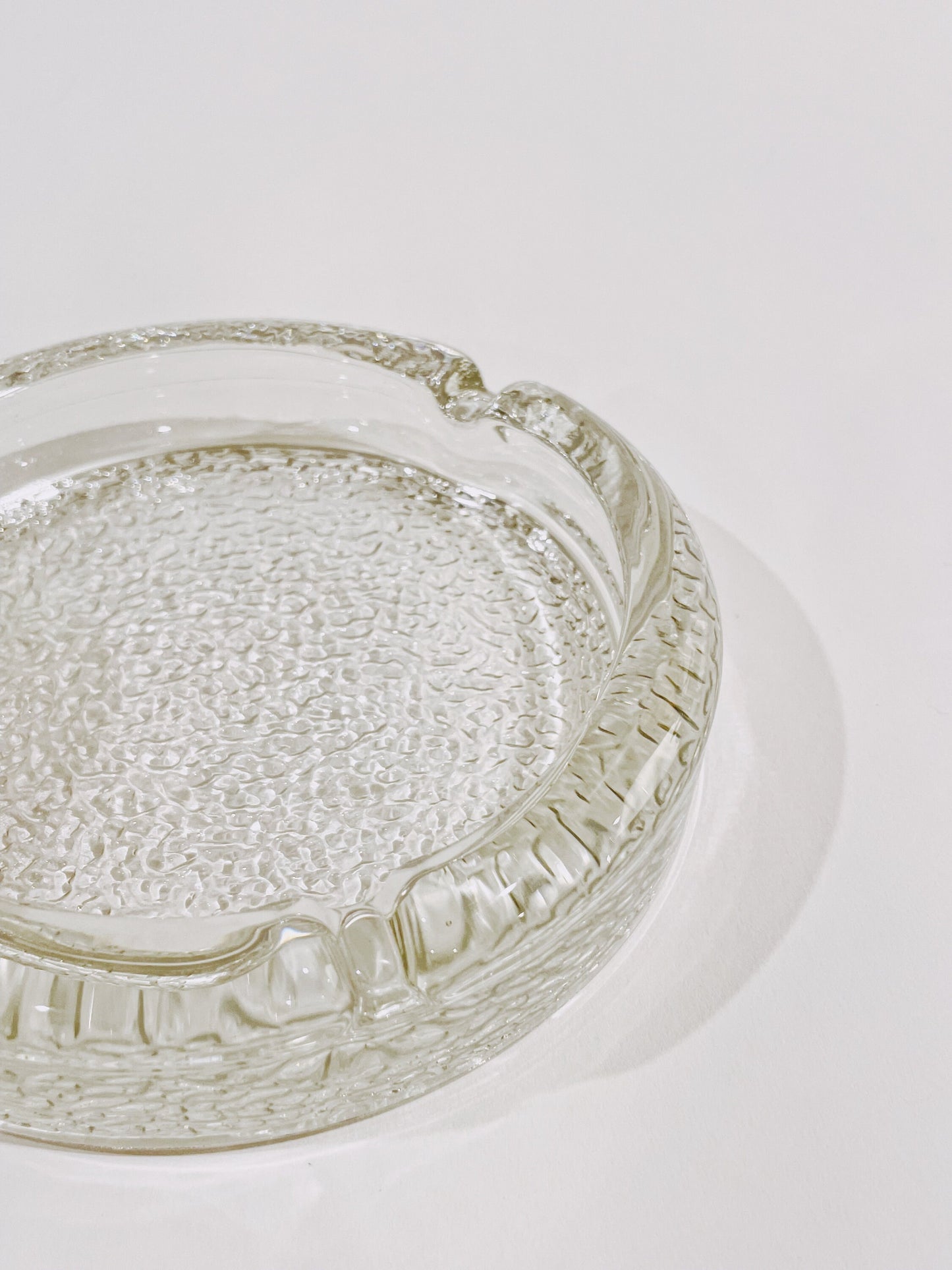 1970s Textured Chunky Glass Ashtray