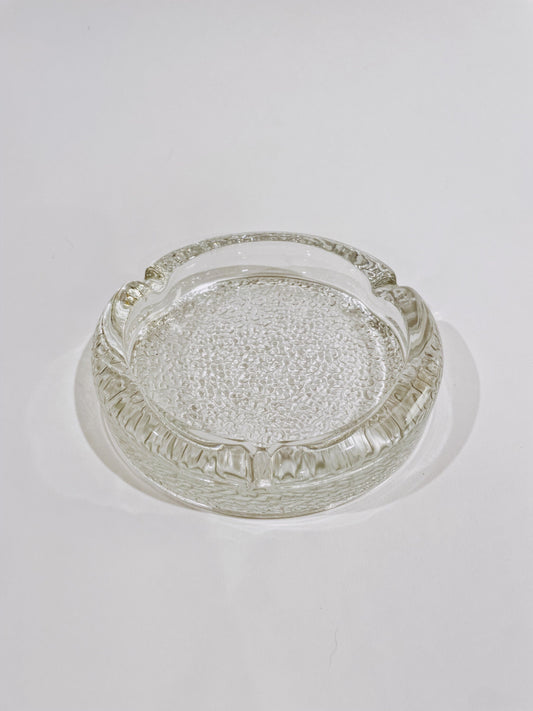 1970s Textured Chunky Glass Ashtray